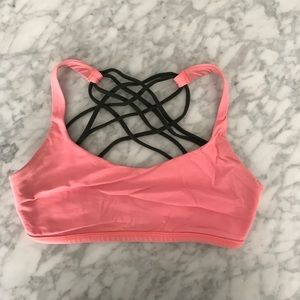 Pink and Army Green Strap Lululemon Sports Bra